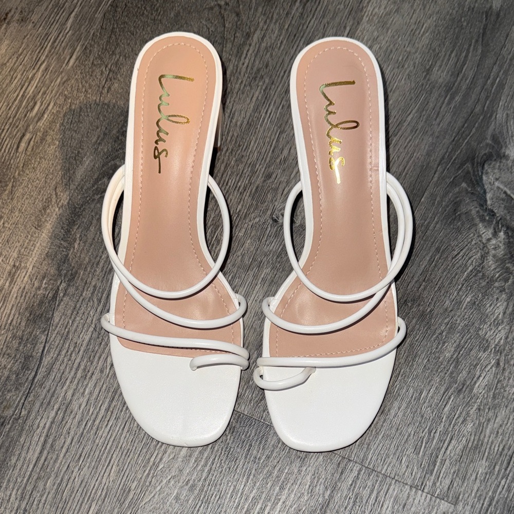 Lulu's White Strappy Heels